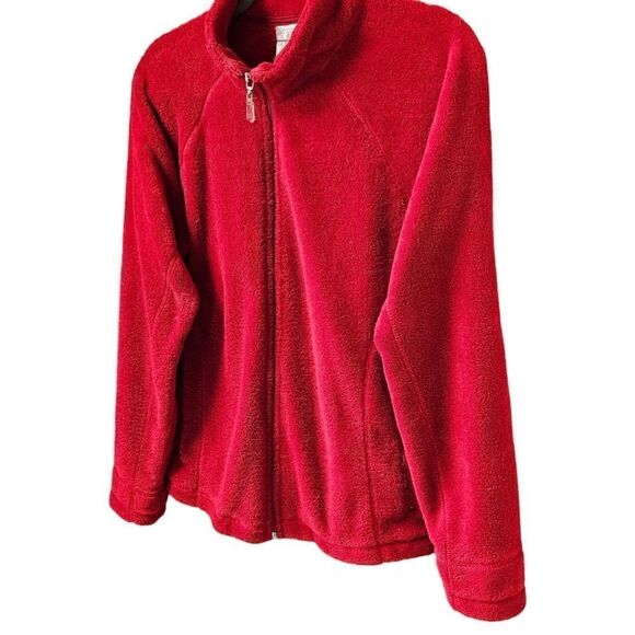 DANSKIN NOW Women's Red Warm Fleece Jacket - Picture 5 of 12
